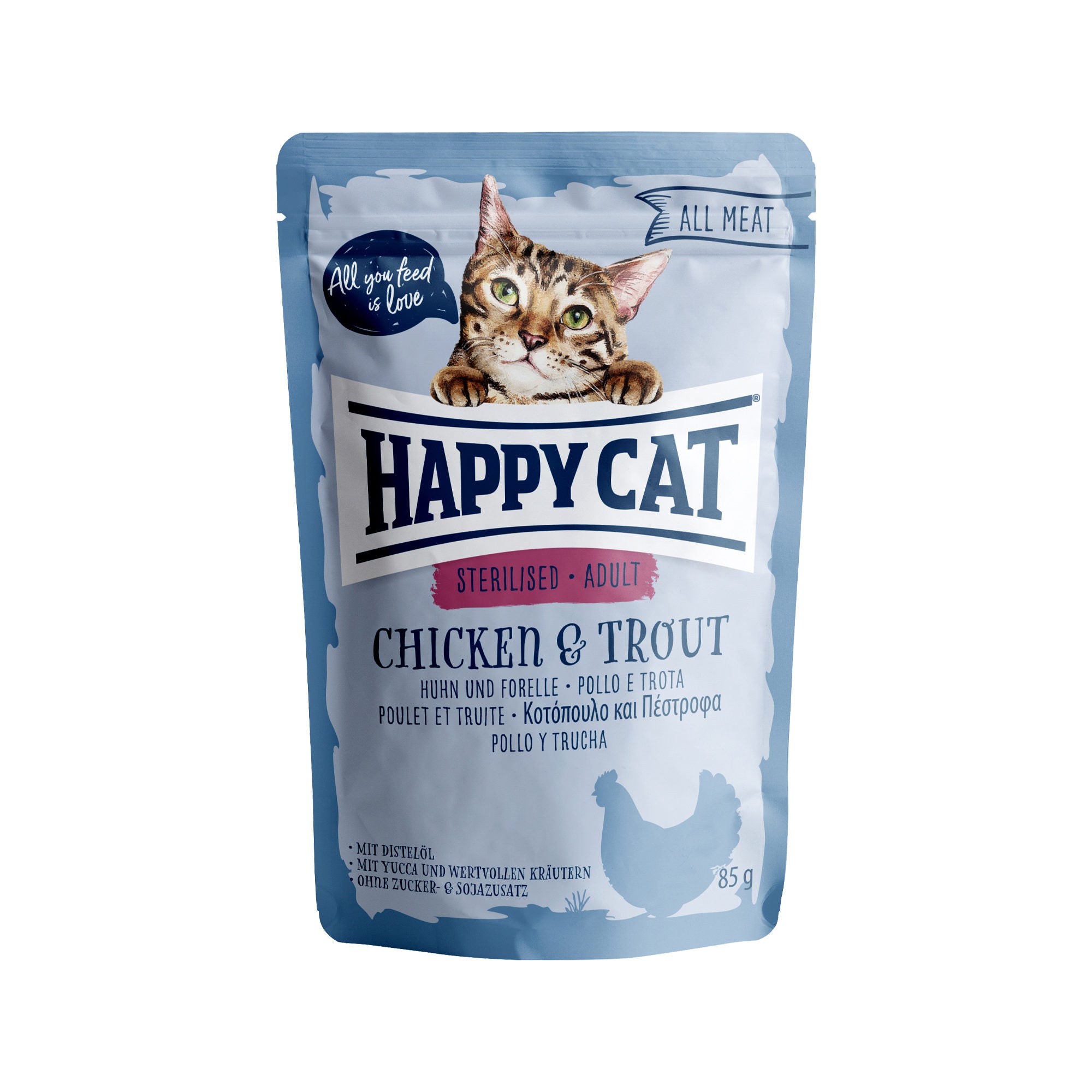 Almo Nature Happy Cat All Meat Adult Sterilised Chicken & Trout