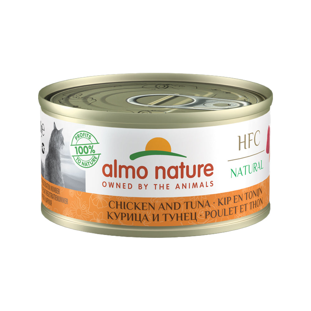  Almo Nature HFC 70 Natural Cat Food - Tin - Chicken And Tuna