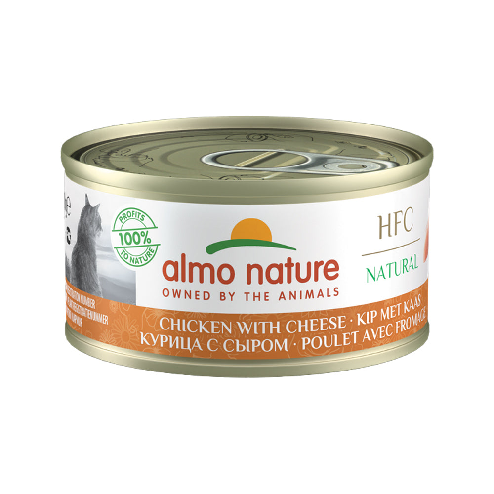  Almo Nature HFC 70 Natural Cat Food - Tin - Chicken And Cheese