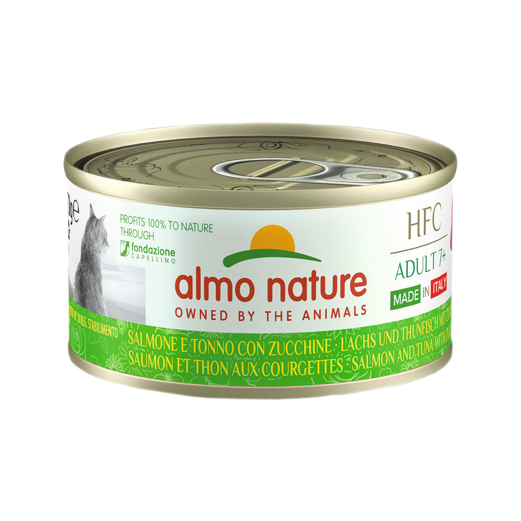  Almo Nature HFC Complete Adult 7+ - Made In Italy - Cat Food - Tin - Salmon And Tuna With Zucchini