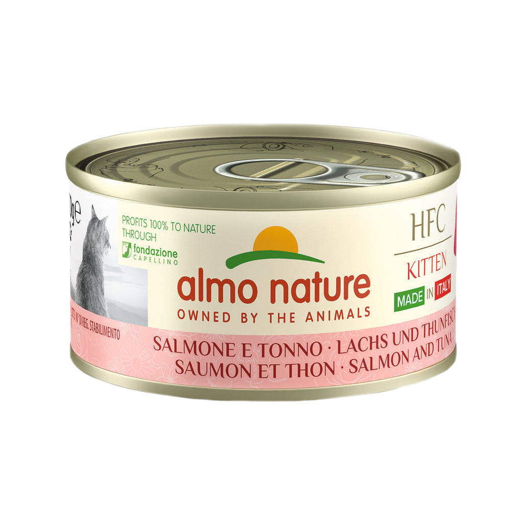  Almo Nature HFC Complete Kitten - Made In Italy - Cat Food - Tin - Salmon And Tuna