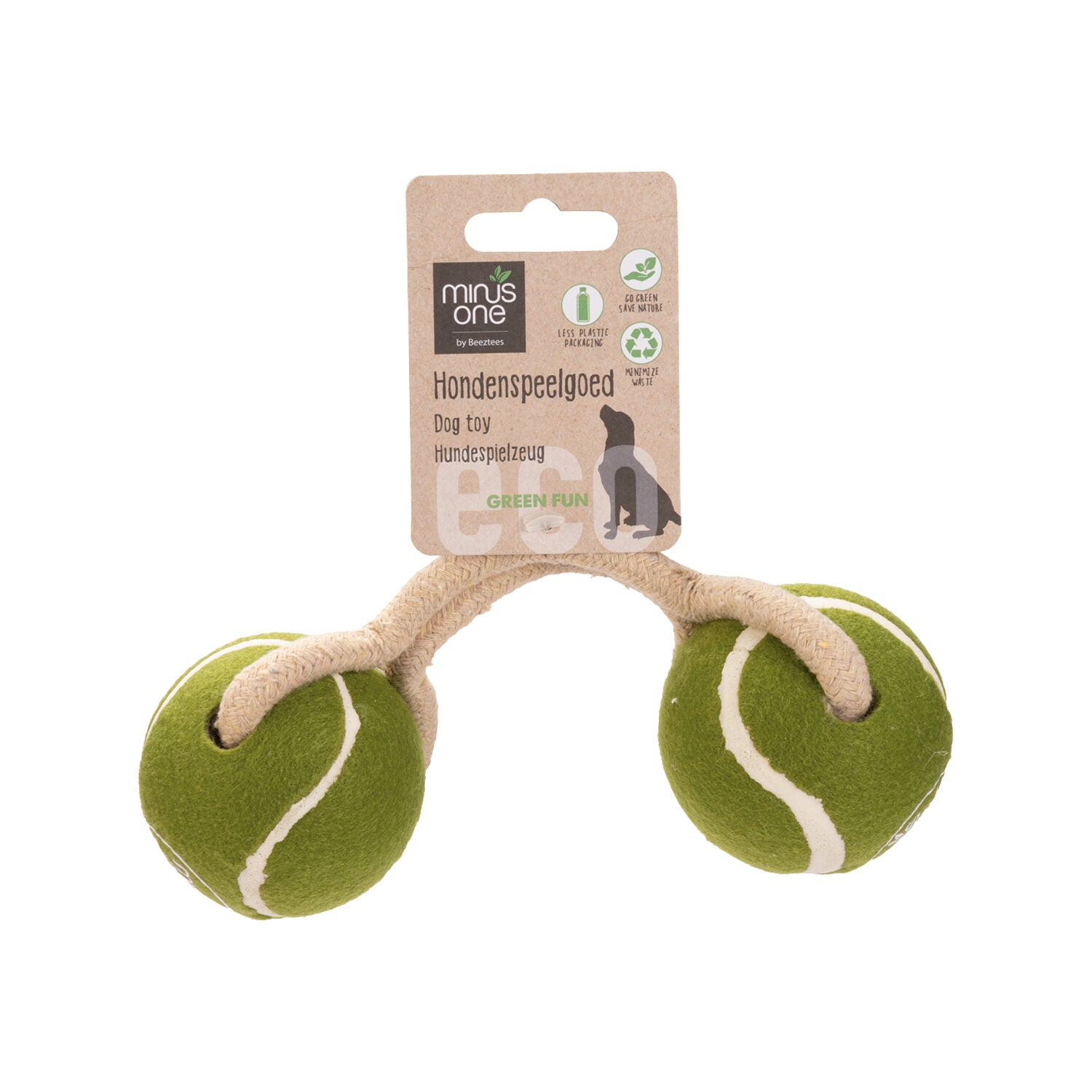 KONG Beeztees Minus One Duo Tennis Ball Rope