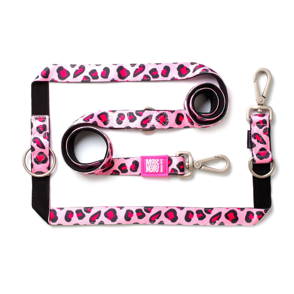  Max & Molly Multi-Function Dog Leash - Leopard Pink