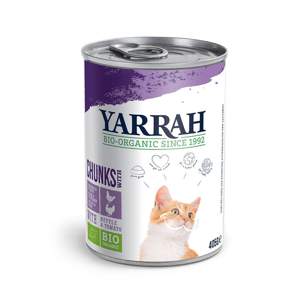  Yarrah - Cat Food Chunks With Chicken And Turkey Bio - Tin