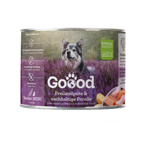  Goood Mini Senior Dog Food - Tin - Free Range Turkey & Sustainable Trout
